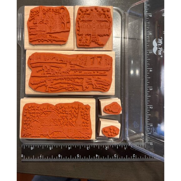 2002 Stampin Up! Winter Holiday Rubber Stamps Set RARE NEW - Picture 3 of 3